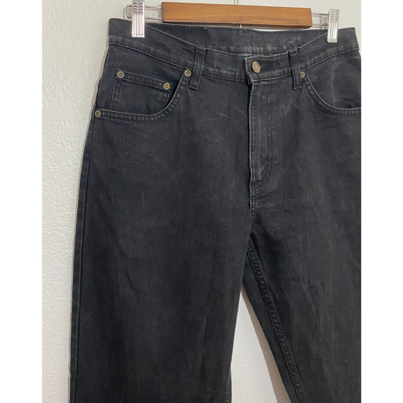 Hero By Wrangler Size W32 L34 Black Denim Jeans Mens Straight Leg 5 Pockets - Picture 3 of 6